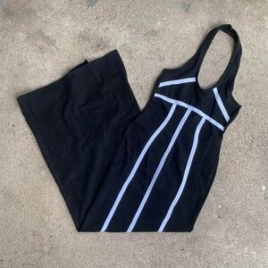 PrettyLittleThing Black and White Striped Jumpsuit